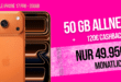 iPhone 17 Pro für einmalig 269 Euro mit 50GB Allnet Flat (Telekom bis zu 300 Mbit/s) und 120 Euro Cashback nur 49.95 Euro monatlich