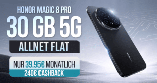 Honor Magic 8 Pro für einmalig 269 Euro mit 30GB Allnet Flat und 240 Euro Cashback nur 39.95 Euro monatlich