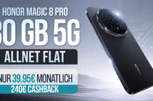 Honor Magic 8 Pro für einmalig 269 Euro mit 30GB Allnet Flat und 240 Euro Cashback nur 39.95 Euro monatlich