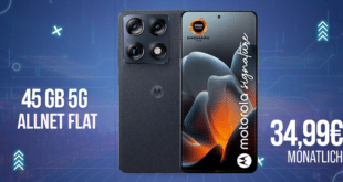 Motorola Signature 512GB mit 45GB Allnet Flat und 100 Euro Wechselbonus nur 34.99 Euro monatlich