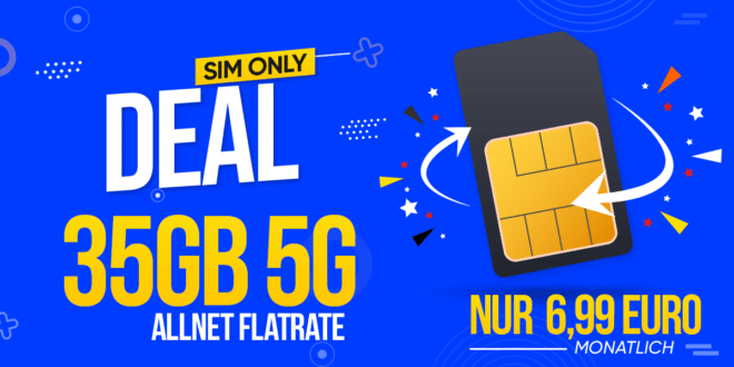 monatlich kündbar - 30GB Allnet Flat nur 6.99 Euro monatlich - 10 Euro Cashback