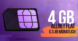 monatlich kündbar - 4GB Allnet Flat nur 3.49 Euro monatlich