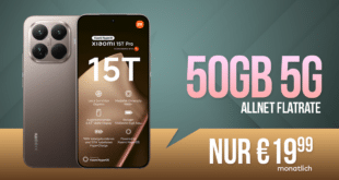 Xiaomi 15T Pro 512GB für einmalig 99.95 Euro mit 50GB Allnet Flat nur 19.99 Euro monatlich