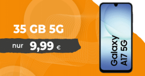 Samsung Galaxy A17 128GB für einmalig 19 Euro mit 35GB Allnet Flat und 30 Euro Wechselbonus nur 9.99 Euro monatlich