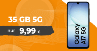 Samsung Galaxy A17 128GB für einmalig 19 Euro mit 35GB Allnet Flat und 30 Euro Wechselbonus nur 9.99 Euro monatlich