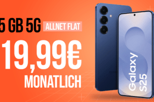 Samsung Galaxy S25 128GB für einmalig 74 Euro mit 25GB Allnet Flat nur 19.99 Euro monatlich