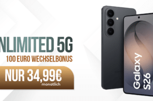 Samsung Galaxy S26 für einmalig 100 Euro mit Vodafone unlimited Allnet Flat und 100 Euro Wechselbonus nur 34.99 Euro monatlich
