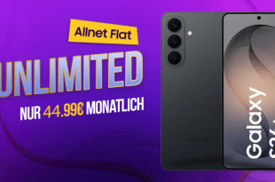 Samsung Galaxy S26+ (Plus) für einmalig 100 Euro mit o2 unlimited Allnet Flat nur 44.99 Euro monatlich
