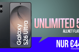 Samsung Galaxy S26 Ultra für einmalig 409 Euro mit o2 unlimited Allnet Flat nur 44.99 Euro monatlich
