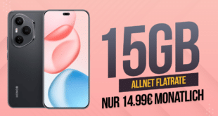 HONOR 400 Pro für einmalig 99.95 Euro mit 15GB Allnet Flat nur 14.99 Euro monatlich
