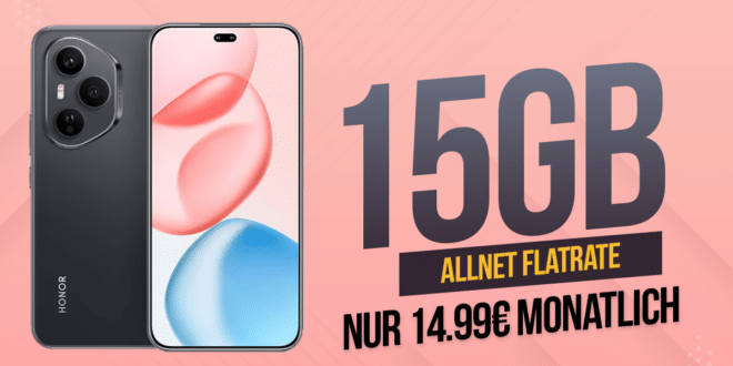 HONOR 400 Pro für einmalig 99.95 Euro mit 15GB Allnet Flat nur 14.99 Euro monatlich