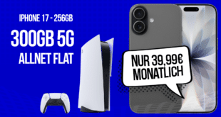 iPhone 17 & PS5 Playstation 5 Slim Digital Edition für einmalig 555 Euro mit 300GB Allnet Flat nur 39.99 Euro monatlich