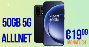 OnePlus 15 für einmalig 379 Euro mit 50GB Allnet Flat nur 19.99 Euro monatlich