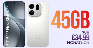 OPPO Find X9 Pro mit Voucher für einmalig 399 Euro mit 45GB Allnet Flat und 100 Euro Wechselbonus nur 34.99 Euro monatlich