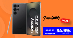 Samsung Galaxy S25 Ultra 256GB für einmalig 120 Euro mit 50GB Allnet Flat und 50 Euro Wechselbonus und 120 Euro Cashback nur 34.99 Euro monatlich