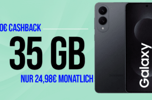 Samsung Galaxy S25 Edge für einmalig 29 Euro mit 35GB Allnet Flat (+10GB extra SIM) und 80 Euro Cashback nur 24.98 Euro monatlich