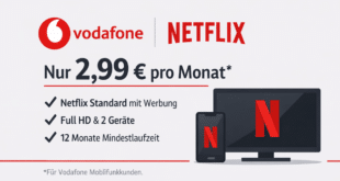 Vodafone Mobilfunkkunden: Netflix für nur 2,99 € monatlich sichern
