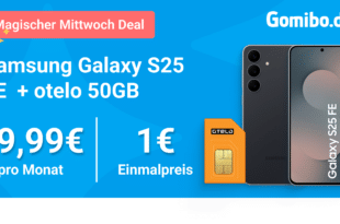 Samsung Galaxy S25 FE mit 50GB Allnet Flat und 30 Euro Cashback nur 19.99 Euro monatlich