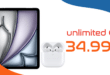 iPad Air 11'' (M4) WiFi & AirPods 4th Generation für einmalig 119 Euro mit unlimited Allnet Flat und 100 Euro Wechselbonus nur 34.99 Euro monatlich