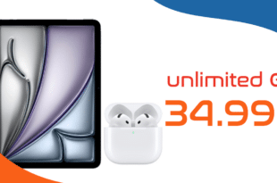 iPad Air 11'' (M4) WiFi & AirPods 4th Generation für einmalig 119 Euro mit unlimited Allnet Flat und 100 Euro Wechselbonus nur 34.99 Euro monatlich