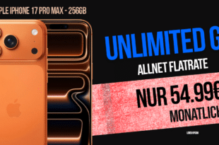 iPhone 17 Pro Max 256GB für einmalig 249 Euro mit o2 unlimited Allnet Flatrate nur 54.99 Euro monatlich
