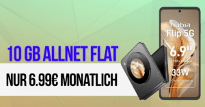 Nubia Flip 5G mit 10GB Allnet Flat nur 6.99 Euro monatlich