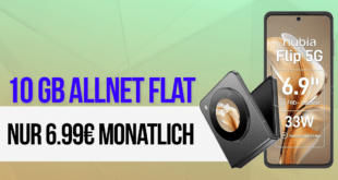 Nubia Flip 5G mit 10GB Allnet Flat nur 6.99 Euro monatlich