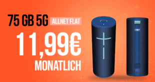 Ultimate Ears Boom 4 für einmalig 15 Euro mit 75GB Allnet Flat und 150 Euro Wechselbonus nur 11.99 Euro monatlich