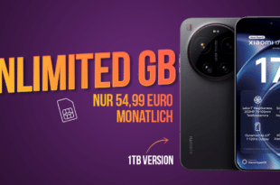 Xiaomi 17 Ultra 1TB Version für einmalig 100 Euro mit o2 unlimited Allnet Flat nur 54.99 Euro monatlich