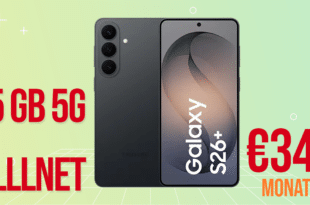 Samsung Galaxy S26 Plus 512GB mit Gutscheincode für einmalig 259 Euro mit 45GB Allnet Flat und 100 Euro Wechselbonus nur 34.99 Euro monatlich