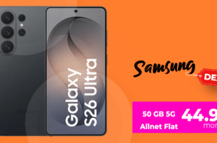 Samsung Galaxy S26 Ultra für einmalig 54 Euro mit 50GB Telekom Allnet Flat und 150 Euro Wechselbonus nur 44.99 Euro monatlich