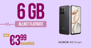 Honor 400 Smart für einmalig 29 Euro mit 6GB Allnet Flat nur 3.99 Euro monatlich