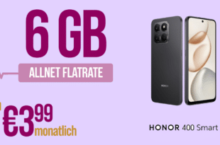 Honor 400 Smart für einmalig 29 Euro mit 6GB Allnet Flat nur 3.99 Euro monatlich