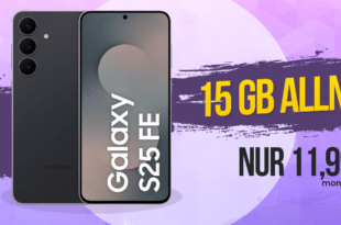 Samsung Galaxy S25 FE für einmalig 49 Euro mit 15GB Allnet Flat nur 11.99 Euro monatlich