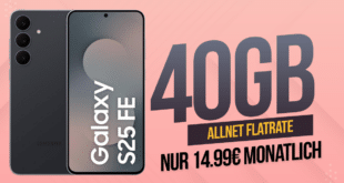Samsung Galaxy S25 FE für einmalig 1 Euro mit 40GB Allnet Flat nur 14.99 Euro monatlich