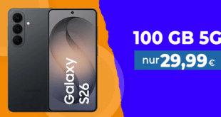 Samsung Galaxy S26 für einmalig 9 Euro mit 100GB Allnet Flat nur 29.99 Euro monatlich
