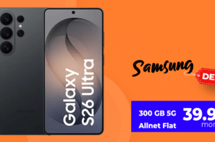 Samsung Galaxy S26 Ultra für einmalig 139 Euro mit 300GB Allnet Flat und 120 Euro o2 Bonus nur 39.99 Euro monatlich