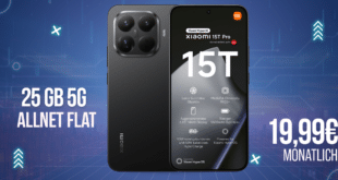Xiaomi 15T Pro für einmalig 29 Euro mit 25GB Allnet Flat (+10GB extra SIM) nur 19.98 Euro monatlich