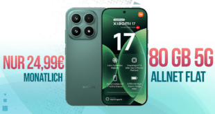 Xiaomi 17 für einmalig 190 Euro mit 80GB Allnet Flat nur 24.99 Euro monatlich