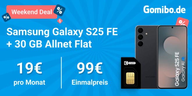 Samsung Galaxy S25 FE mit Voucher für einmalig 79 Euro mit 30GB Allnet Flat 19.00 Euro monatlich -kein Anschlusspreis