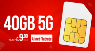 monatlich kündbar im Vodafone Netz - 40GB Allnet Flat nur 9.99 Euro - 100GB Allnet Flat nur 11.99 Euro monatlich