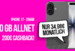 iPhone 17 für einmalig 229 Euro mit 30GB Allnet Flat und 200 Euro Cashback und 50 Euro Wechselbonus nur 34.98 Euro monatlich