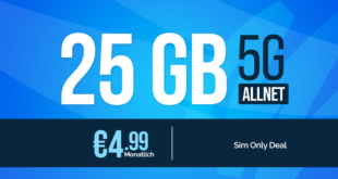 25GB Allnet Flat für dauerhaft nur 4.99 Euro monatlich