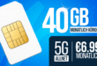 monatlich kündbar - 40GB Allnet Flat dauerhaft für 6.99 Euro monatlich