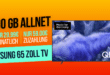 Samsung 65 Zoll QLED 4K Vision AI Smart TV für einmalig 59 Euro mit 100GB Allnet Flat nur 29.99 Euro monatlich