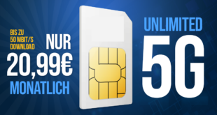 monatlich kündbar - unlimited Allnet Flat mit bis zu 50Mbits nur 20.99 Euro monatlich
