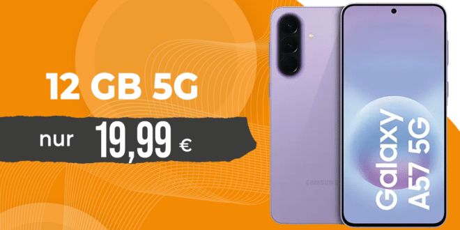 Samsung Galaxy A57 256GB für einmalig 49 Euro mit 12GB Allnet Flat (+50GB Depot) nur 19.99 Euro monatlich