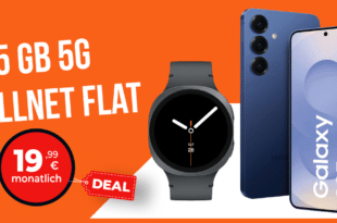 Samsung Galaxy S25 & Galaxy Watch8 für einmalig 178 Euro mit 25GB Allnet Flat nur 19.99 Euro monatlich