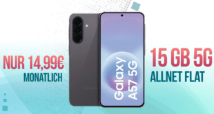 Samsung Galaxy A57 für einmalig 59 Euro mit 15GB Allnet Flat nur 14.99 Euro monatlich