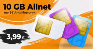 Allnet Flat 10GB nur 3.99 Euro monatlich - nur 5 Euro Anschlusspreis